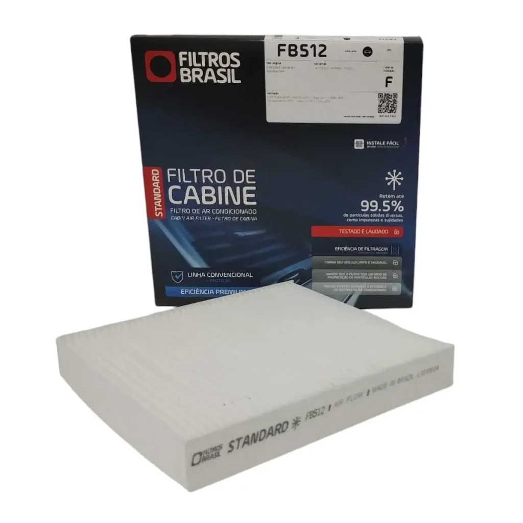 FB512-FILTRO DE CABINE FIAT UNO 1.4(2010>)/NOVO UNO 1.0 E 1.3(2017>) PALIO ACP906